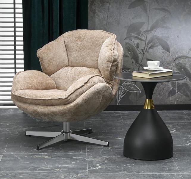 Beżowy fotel wypoczynkowy do salonu Umeblowana.com