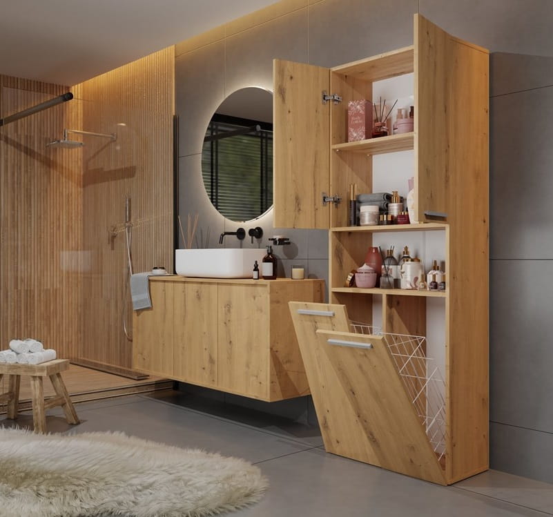 Szafka z koszami na pranie i półkami Umeblowana.com