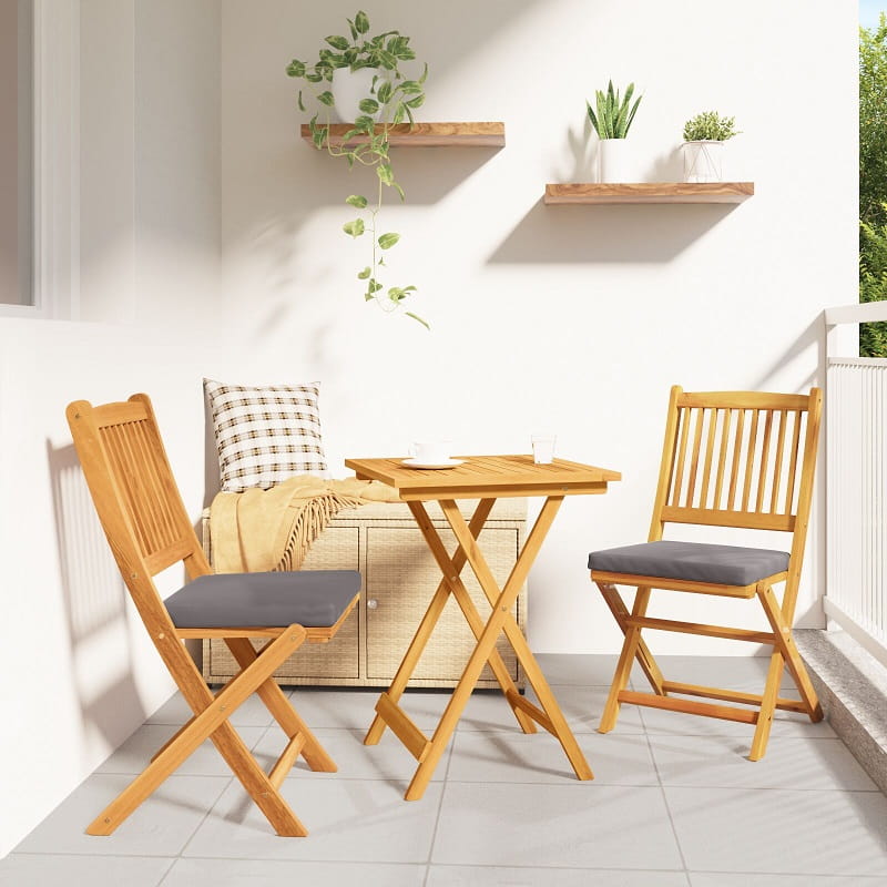 Stolik z krzesłami na balkon + poduszki Umeblowana.com