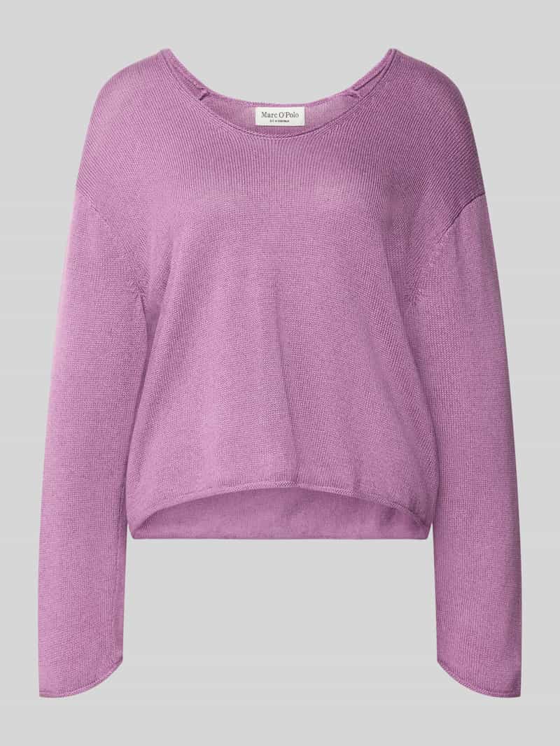 Sweter z dzianiny o kroju regular fit z mieszanki bawełny i lnu