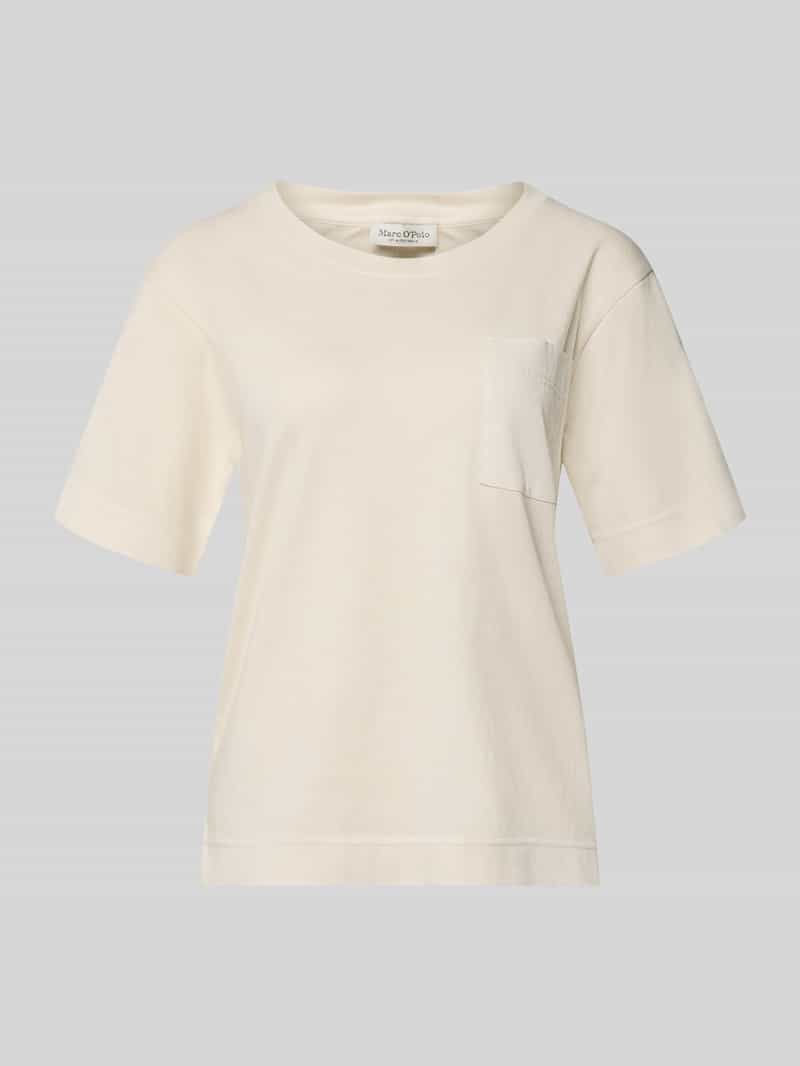 Koszulka o kroju regular fit z dzianiny z czystej bawełny