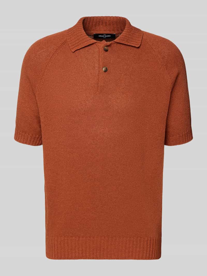 Koszulka polo o kroju regular fit z mieszanki bawełny i kaszmiru z listwą guzikową