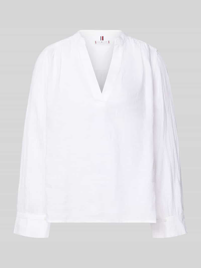 Bluzka lniana w kroju relaxed fit z czystego lnu