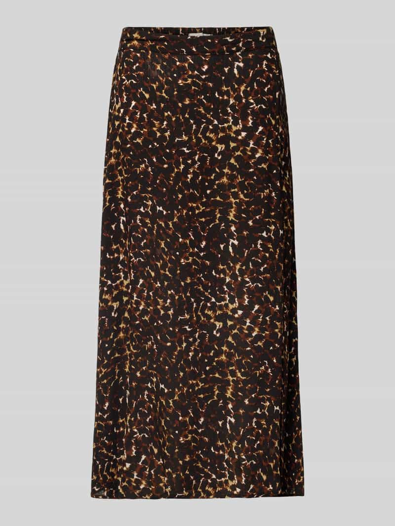 Spódnica midi z wiskozy we wzór na całej powierzchni model 'MARRAKECH'