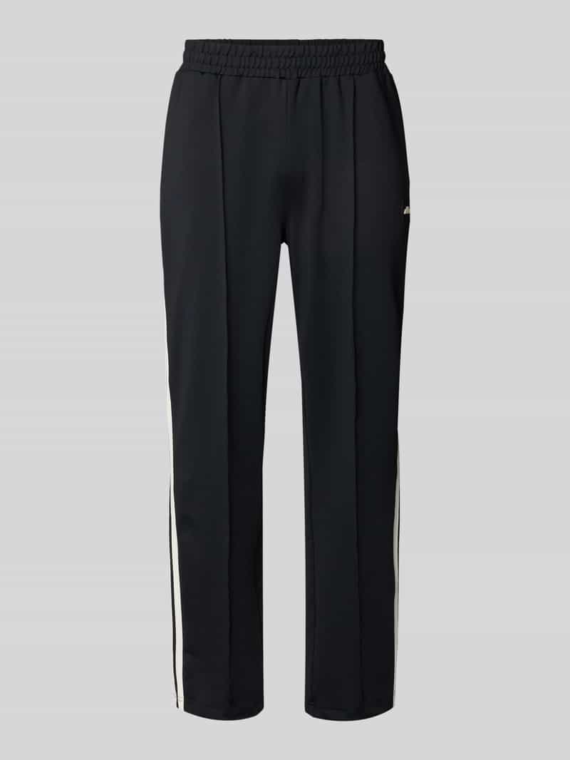 Spodnie dresowe o kroju straight fit z detalem z logo model 'Latucci'