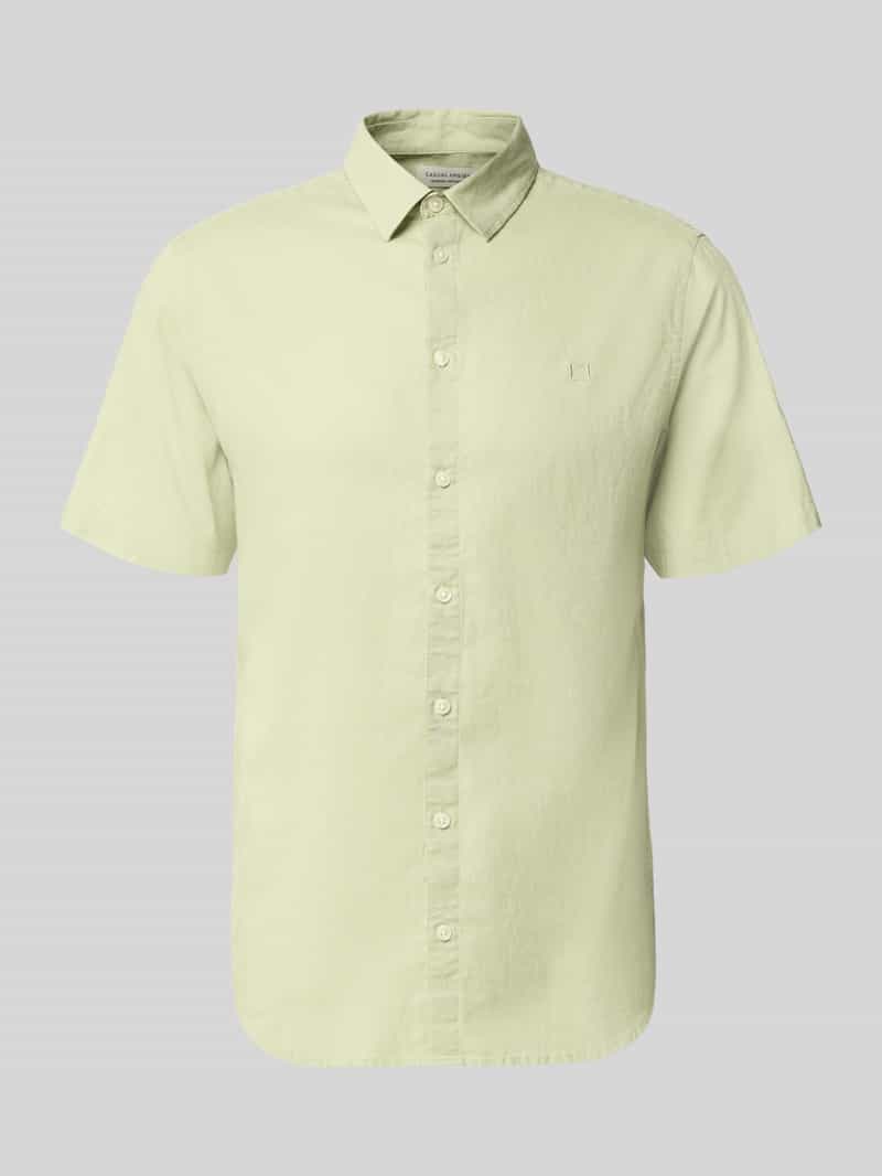 koszula casualowa o kroju slim fit z mieszanki lnu i bawełny model 'AKSEL'