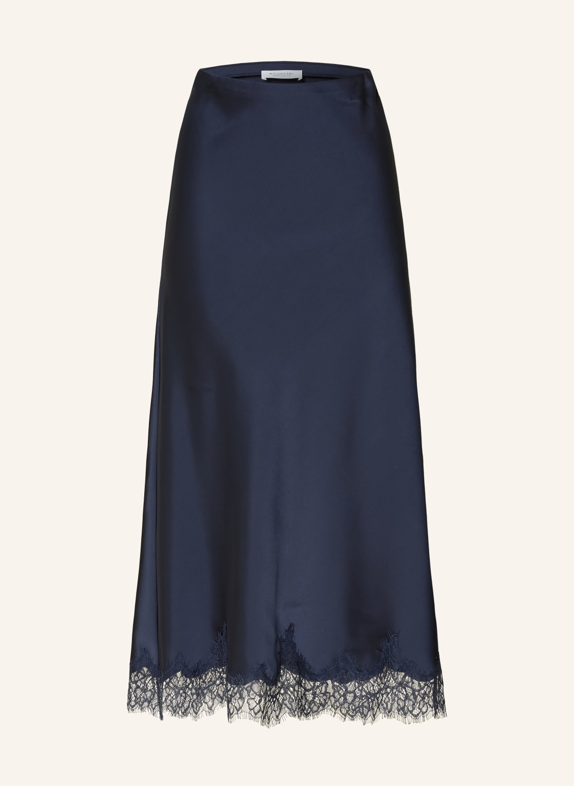 Rich & Royal Satynowa Spódnica Z Koronką blau