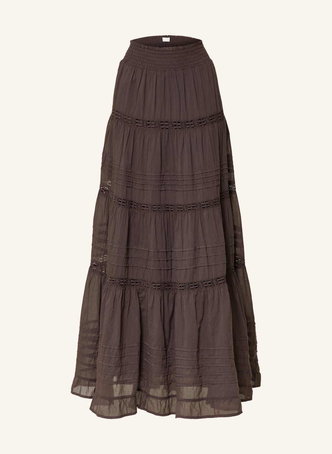 Neo Noir Spódnica Felicia Z Dziurkowaną Koronką braun