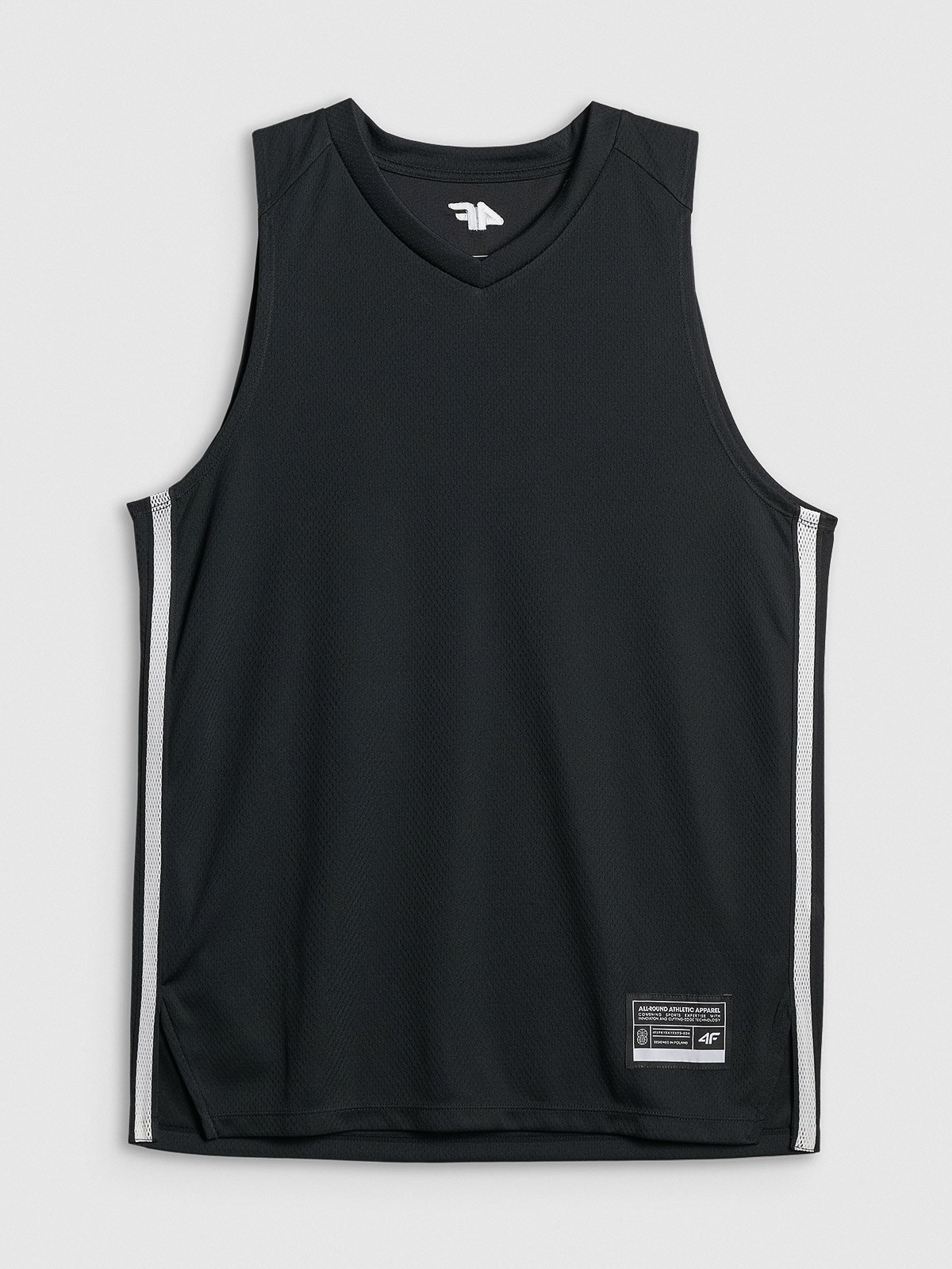 4F Koszulka do koszykówki loose szybkoschnąca uniseks - czarna XL