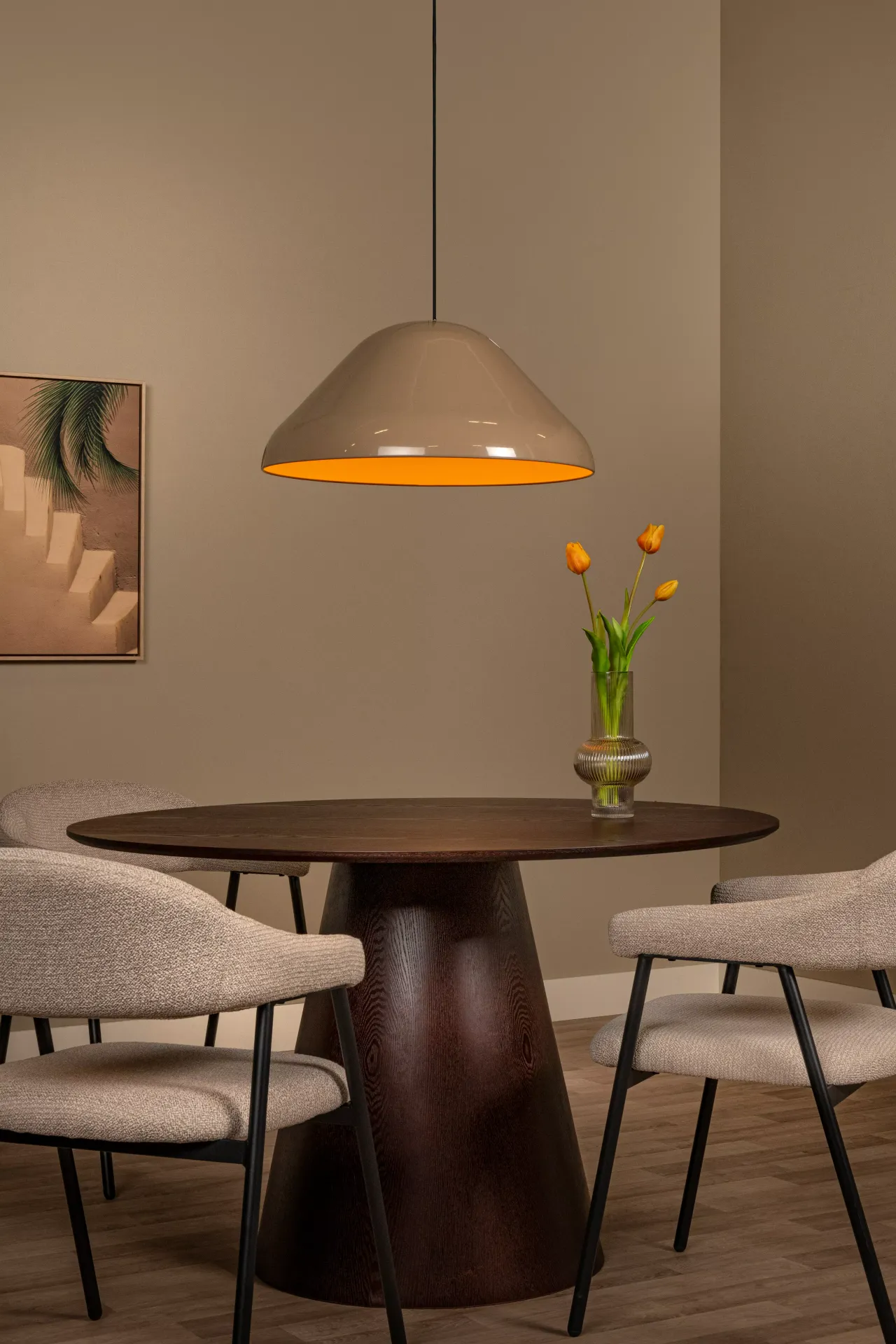 ANDRES lampa wisząca retro beżowa taupe 1xE27 LUCIDE 65405/56/41