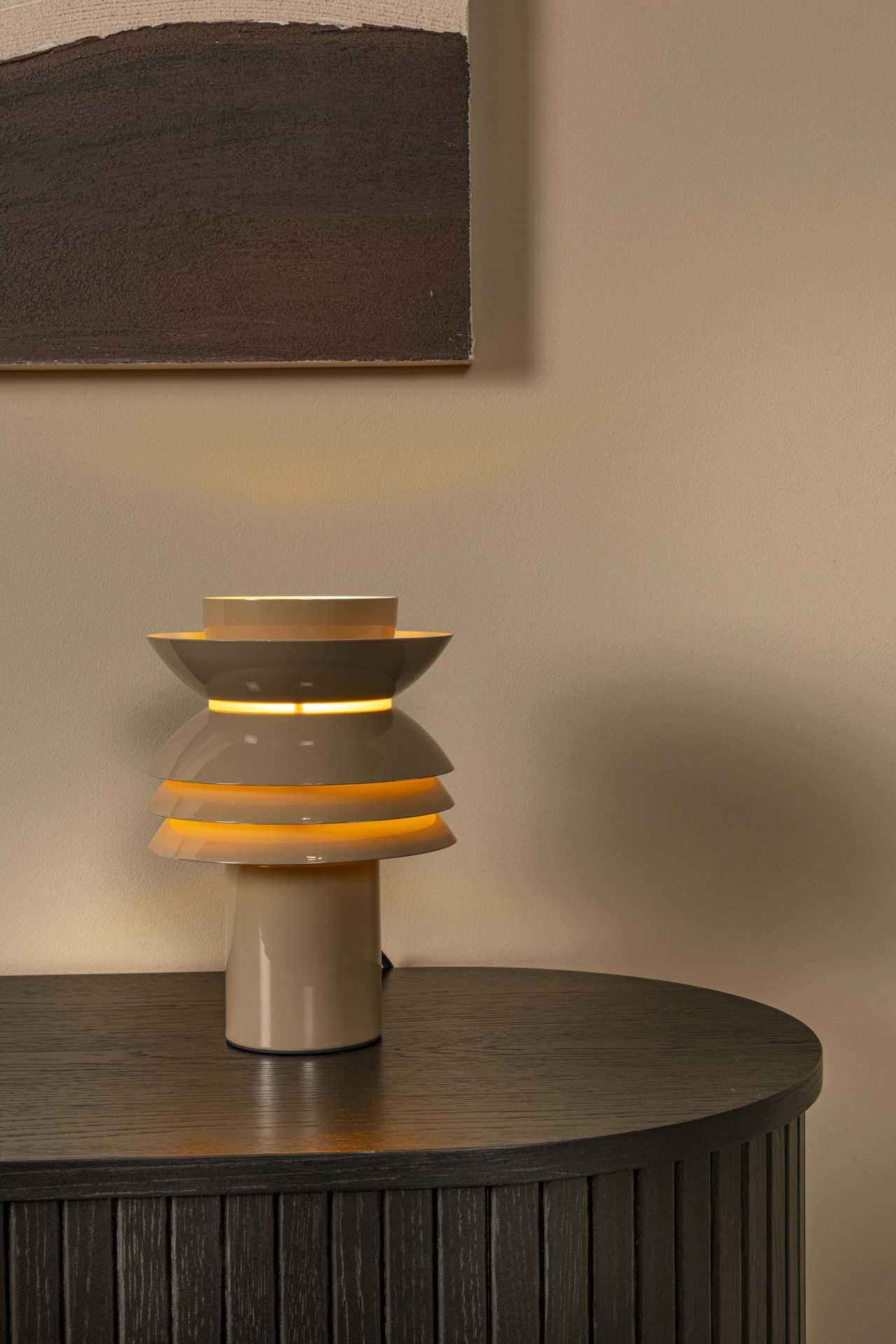YINDRA rustykalna beżowa lampa stołowa 1xE27 LUCIDE 65503/01/41