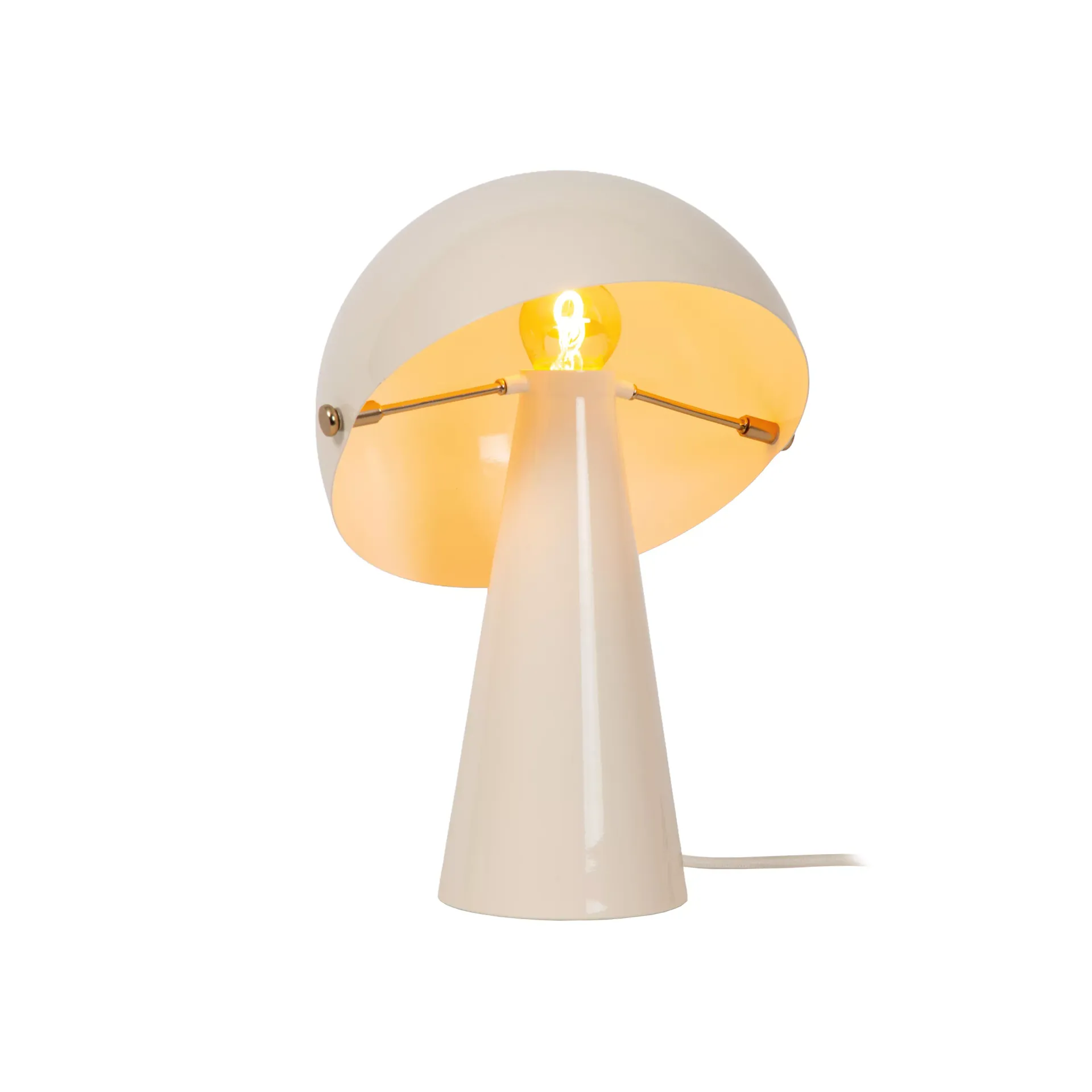 BARONE rustykalna lampa stołowa kremowa ze złotymi dodatkami i ściemniaczem fi 23cm 1xE27 LUCIDE 65502/33/38