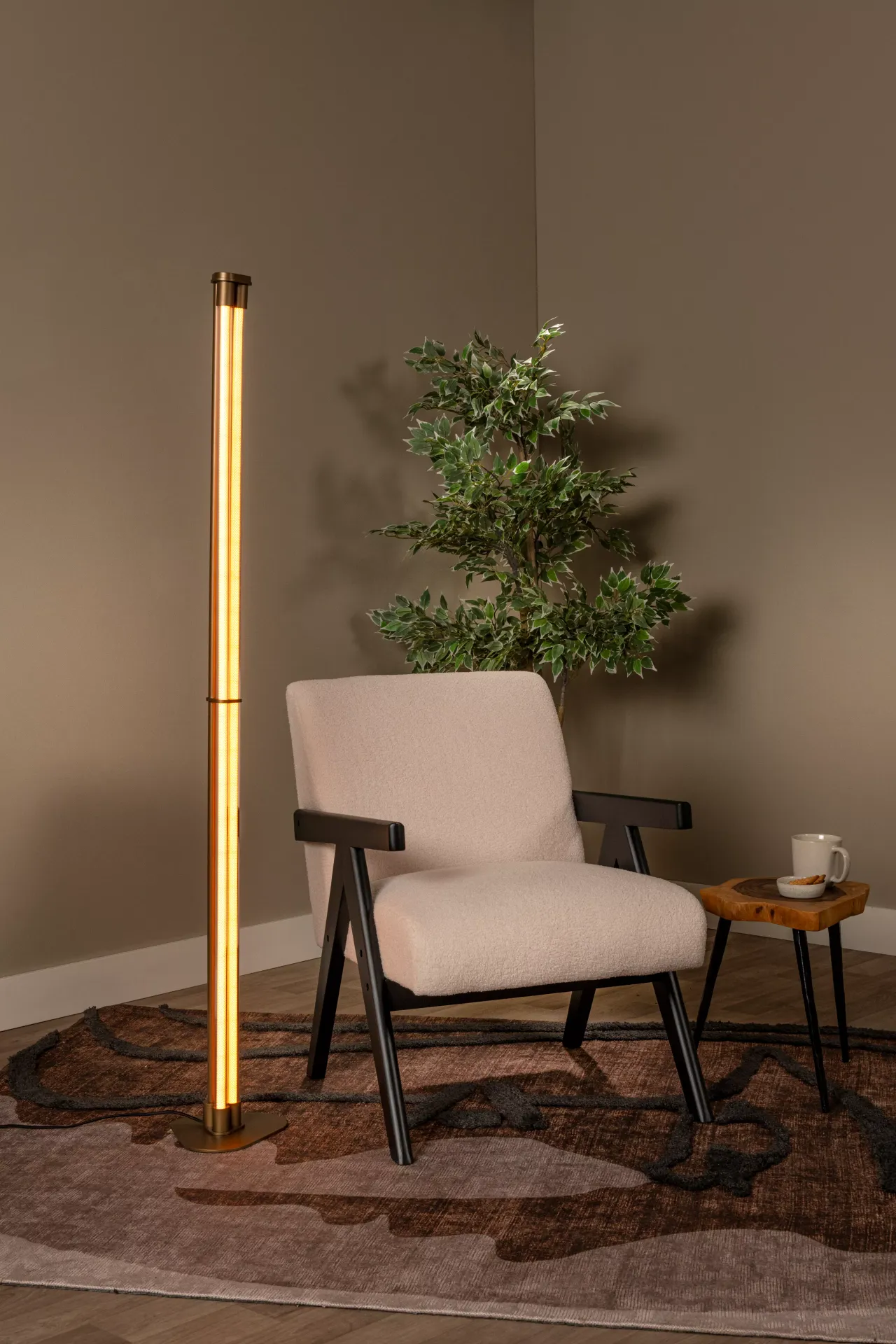 JANDERIN lampa podłogowa LED 2x17W 2200K/3000K DIM złoto szampańskie LUCIDE 24705/34/05