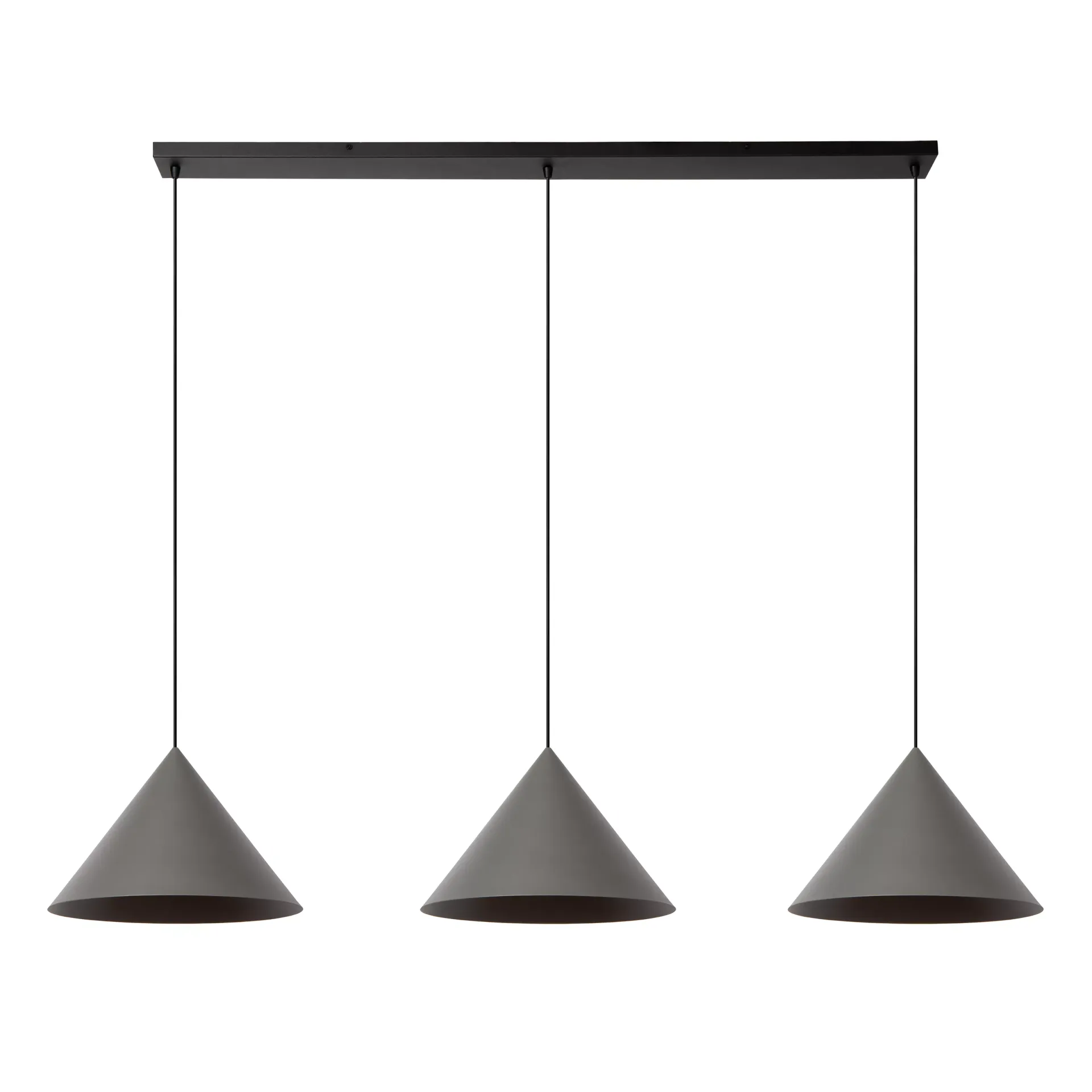 SPITZE lampa wisząca ciemnoszara stożki 3xE27 LUCIDE 21440/03/36