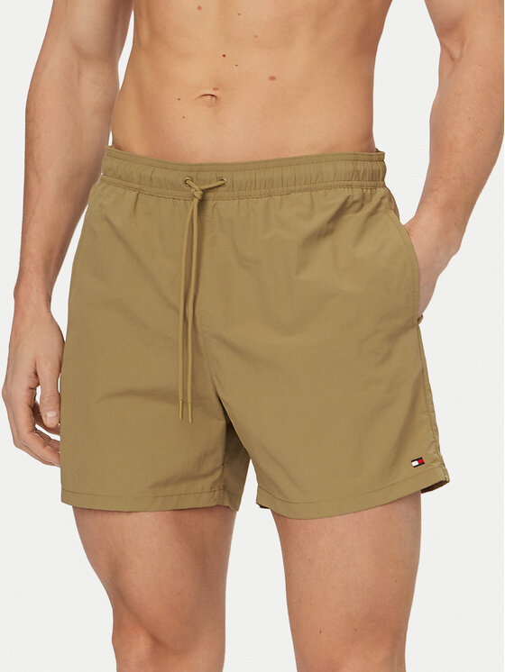 Tommy Hilfiger Szorty kąpielowe UM0UM03477 Khaki Regular Fit