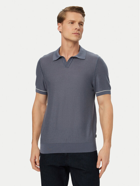 BOSS Polo H-Narciso 50560483 Niebieski Regular Fit