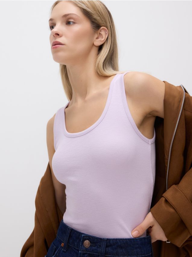 Reserved - LADIES` TOP - lawendowy