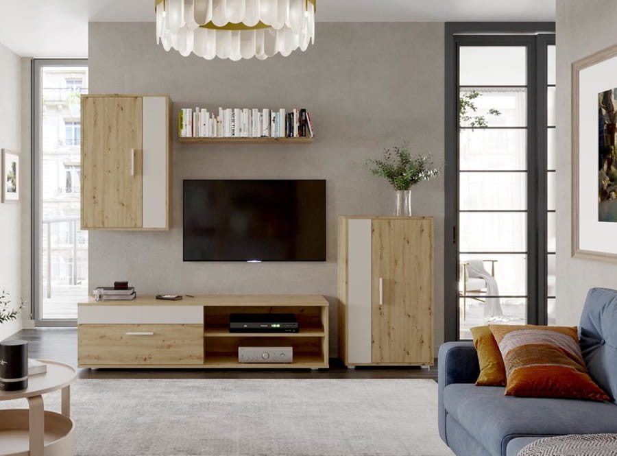 Komplet mebli do małego salonu z komodą Umeblowana.com