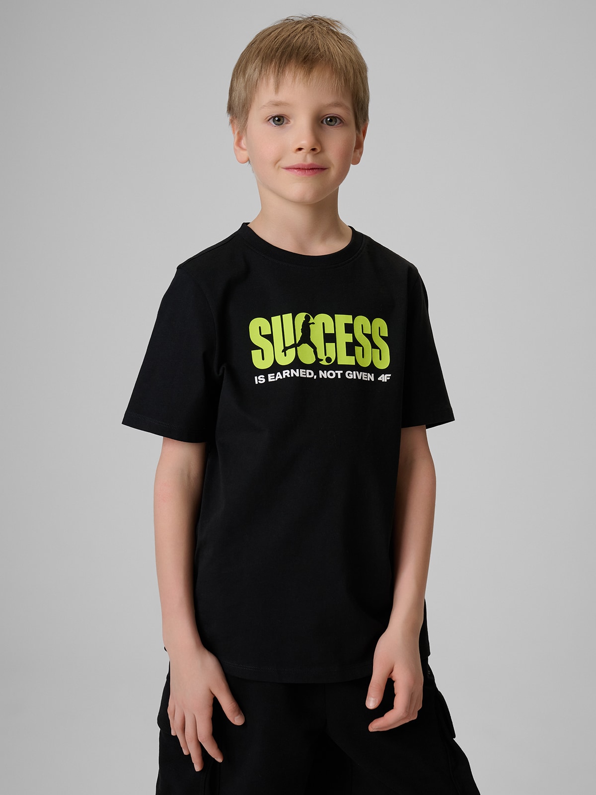 4F T-shirt regular z nadrukiem chłopięcy - biały 164 (13-14 lat)
