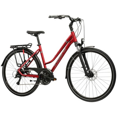 Rower trekkingowy INDIANA X-Road 3.0 D19 28 cali damski Rubinowo-grafitowy