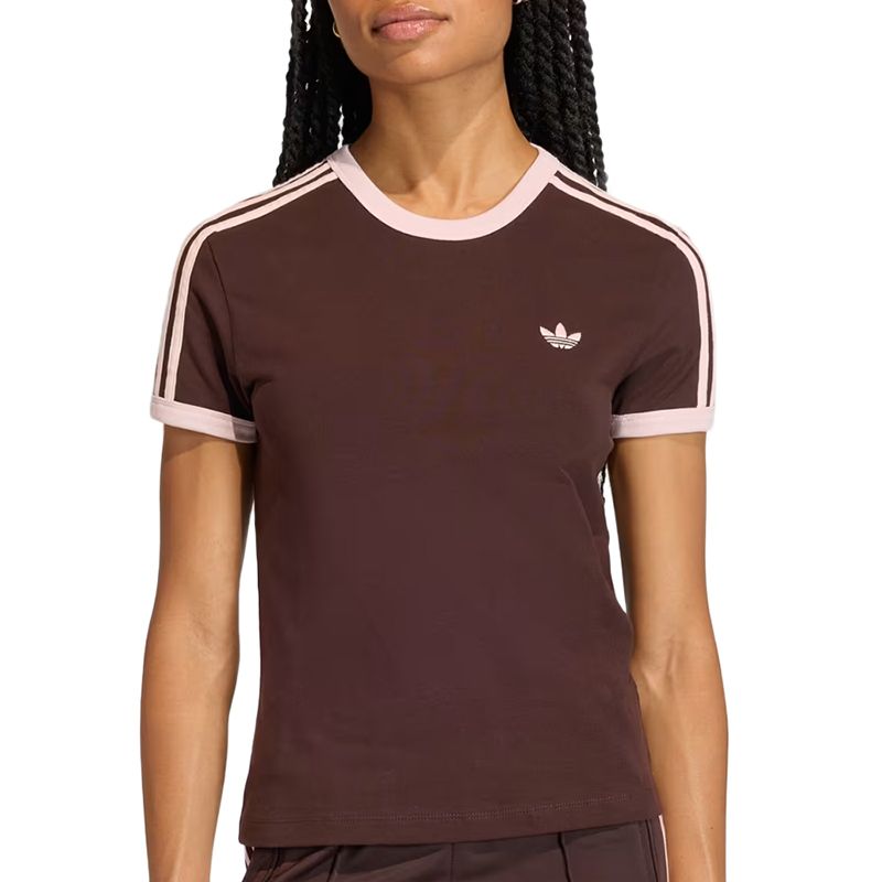 Koszulka damska adidas Originals 3-Stripes Slim KC9017 - brązowa