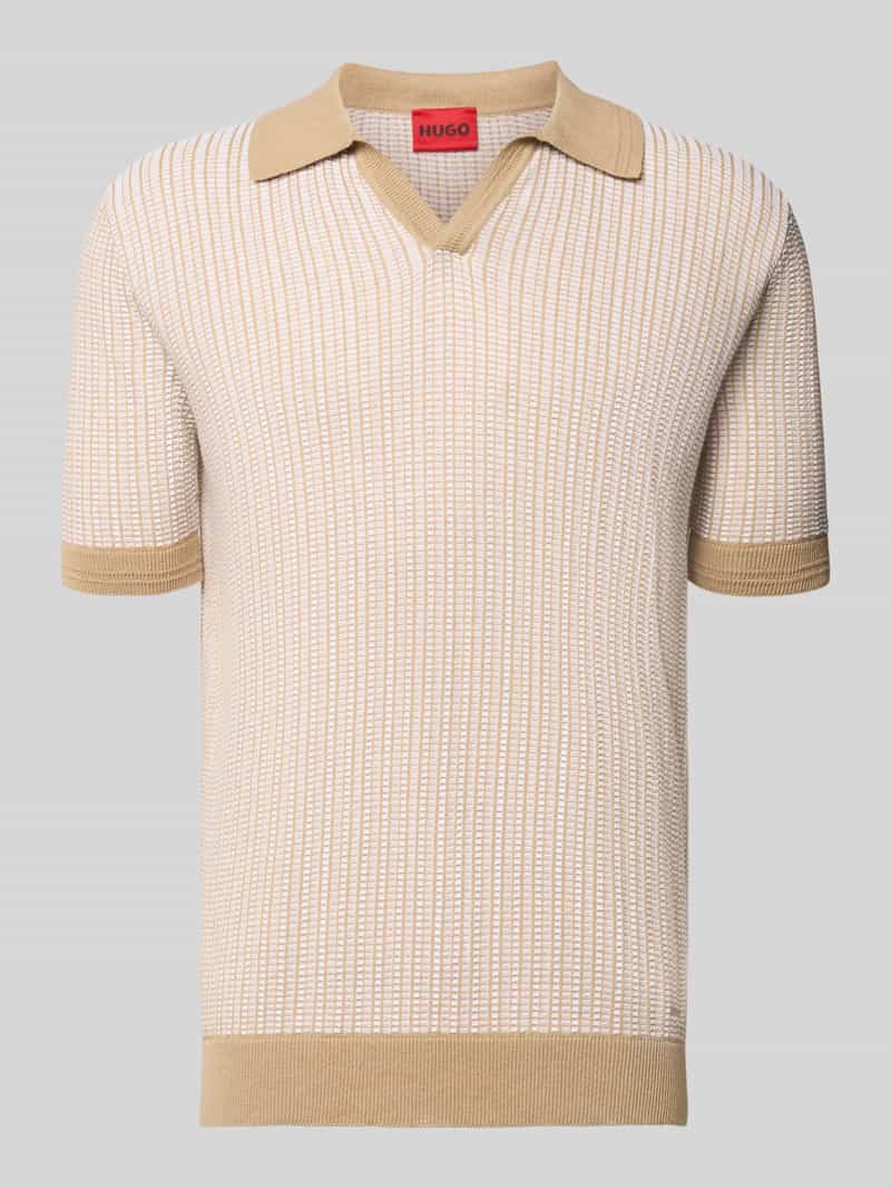 Koszulka polo o kroju regular fit z mieszanki bawełny i lnu model 'SEEROY'