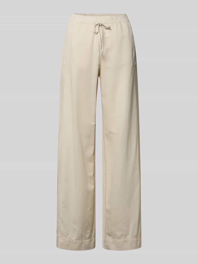 Spodnie o kroju loose fit z lnu z mieszanka bawełny i lnu