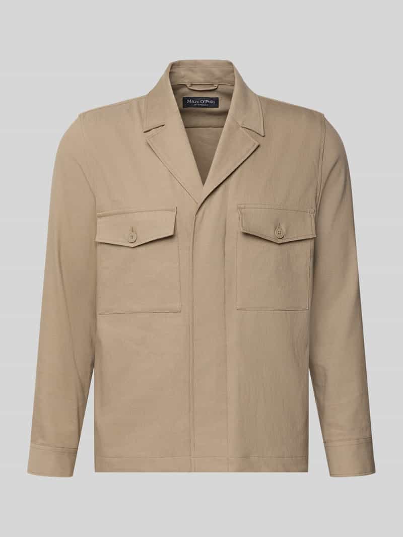 Kurtka koszulowa o kroju regular fit z mieszanki lnu i wiskozy