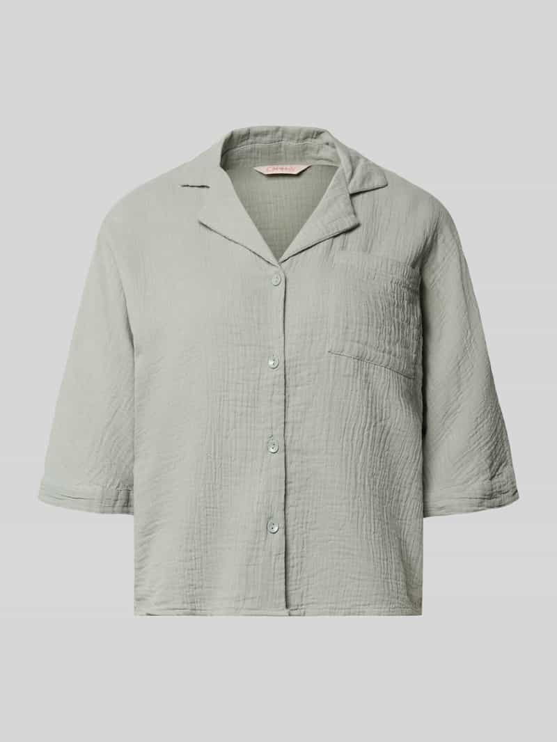 Bluzka koszulowa o kroju regular fit z czystej bawełny model 'THYRA'