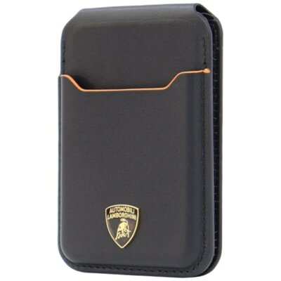 Magnetyczny portfel LAMBORGHINI D1 Genuine Leather MagSafe Pomarańczowy