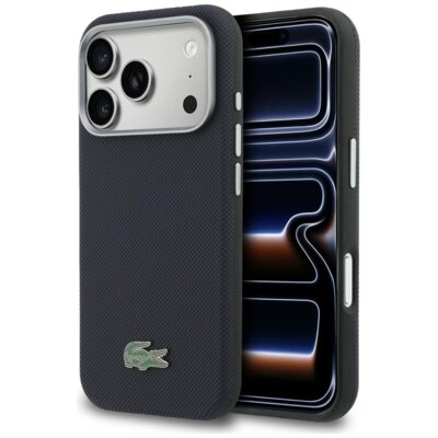 Etui LACOSTE Semi Wrap Petit Pique MagSafe do Apple iPhone 17 Pro Granatowy