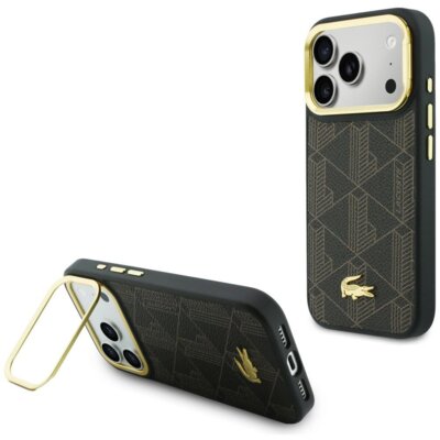 Etui LACOSTE PVC Blend Stand do Apple iPhone 17 Pro Max Brązowy