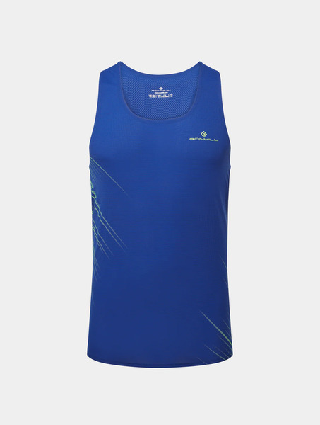 RONHILL Koszulka biegowa męska TECH RACE VEST dark cobalt/fluo green