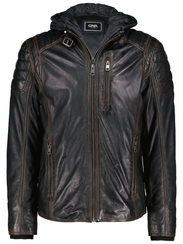 Kurtka skórzana z kapturem - Montreal 2.0