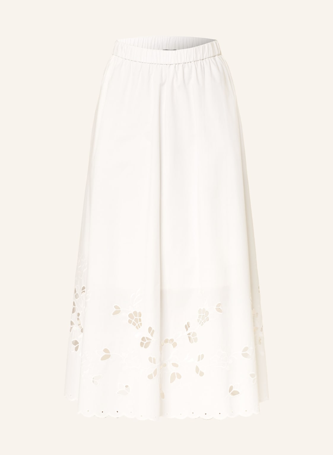 Weekend Max Mara Spódnica Caravan Z Ażurową Koronką weiss