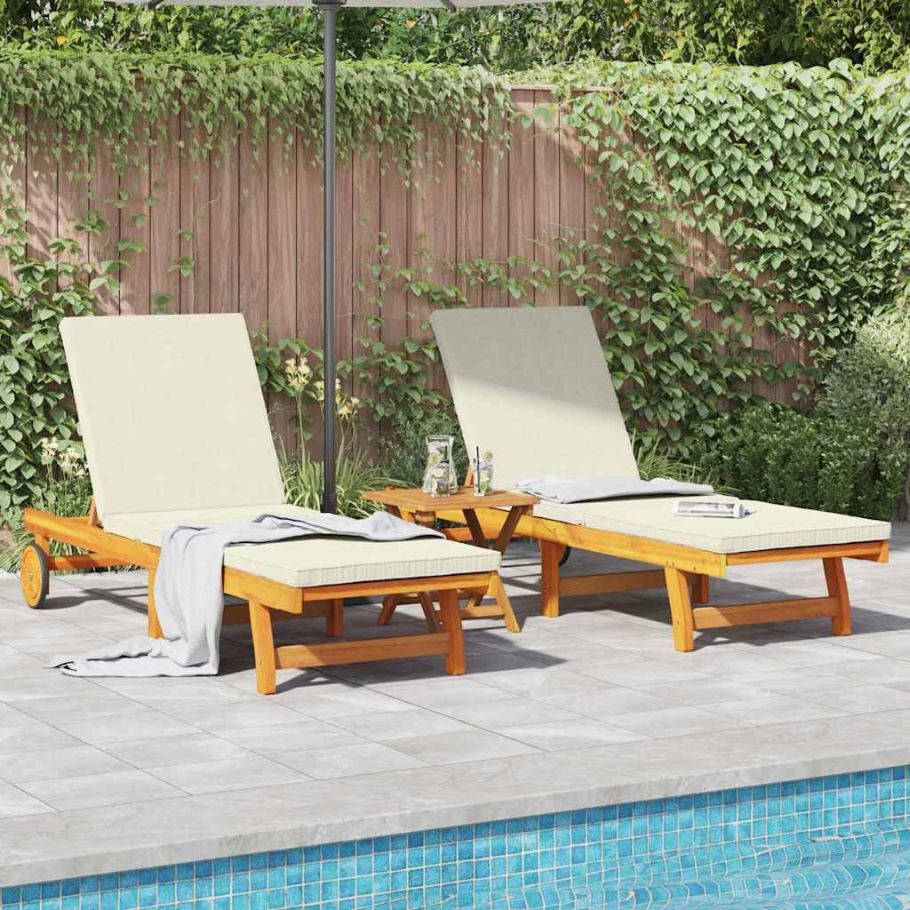VidaXL Leżak 2-osoba 2 pcs Brązowy Lite Drewno Akacji