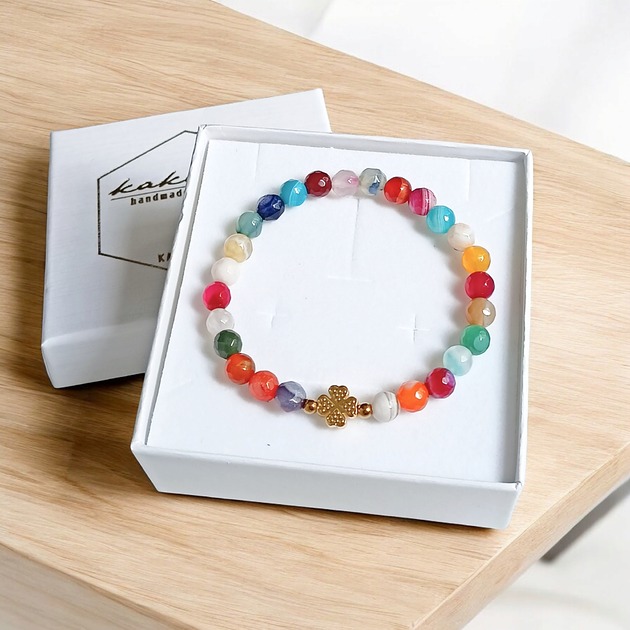 PROMOCJA : czterolistna koniczynka i agat multicolor