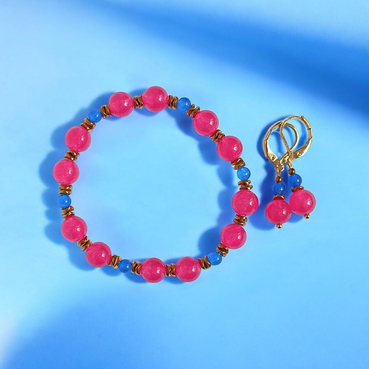 RAZEM TANIEJ! summer collection : bransoletka i kolczyki : jadeit I