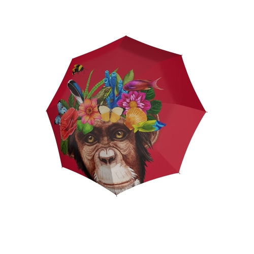 Parasol damski Doppler Modern Art Flower Monkey półautomatyczny długi