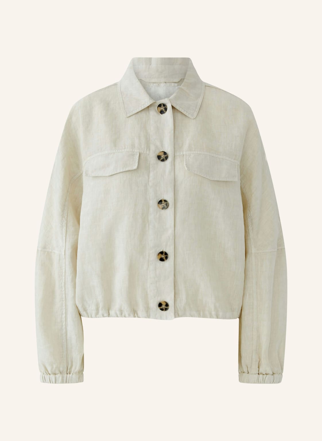 Oui Kurtka Z Lnu beige