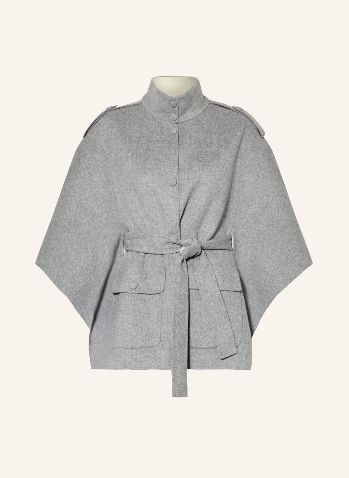 Mackage Wełniany Płaszcz Henrietta Z Rękawami 3/4 grau