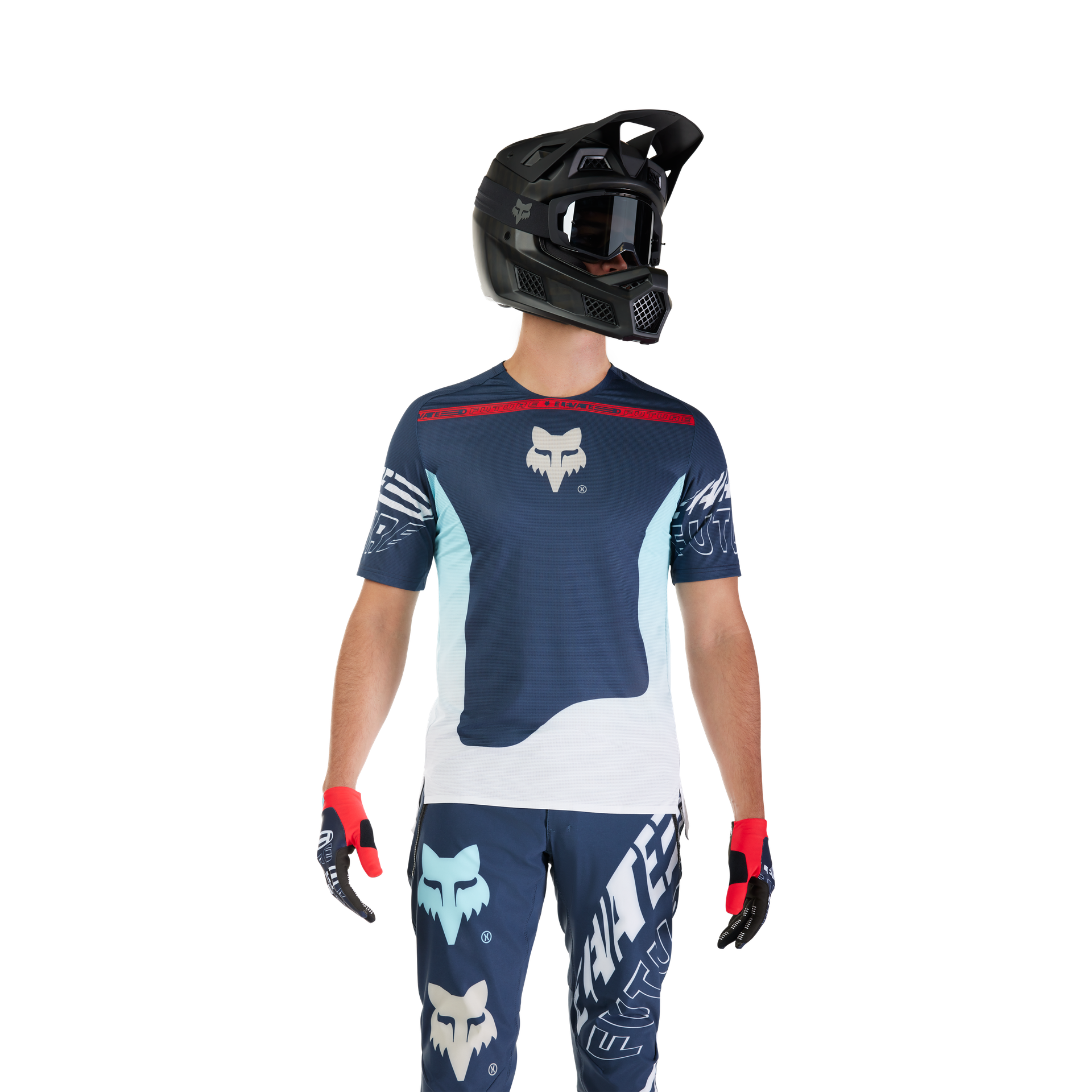 Bluza Rowerowa MTB FOX Flexair Elevated Z Krótkim Rękawem Głęboki GranatowyXL