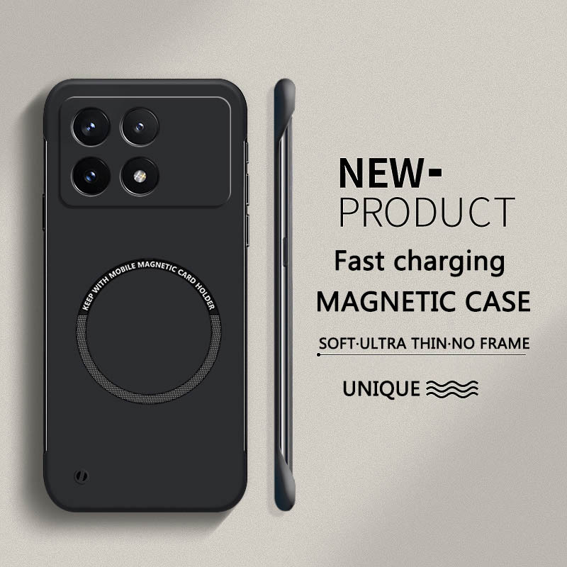 TEMU Etui na telefon - Cienkie magnetyczne etui na Xiaomi Poco X6 5G/X6 Pro w prostym, monochromatycznym designie, bez ramki, półkrawędziowe,