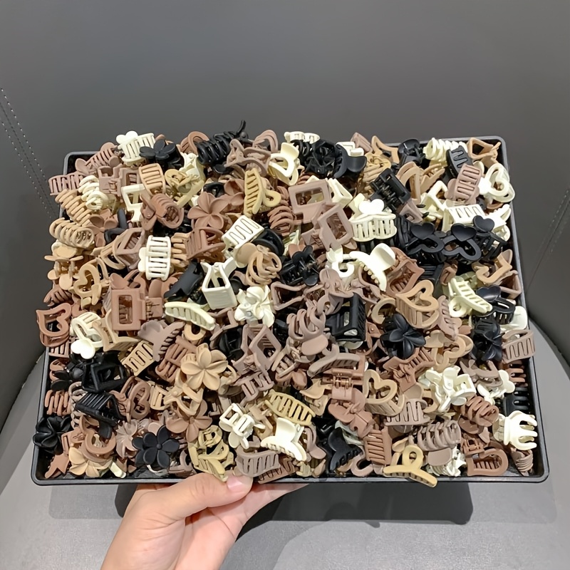 TEMU Zestaw 10 eleganckich spinek do włosów - z różnymi geometrycznymi i kwiatowymi wzorami, wykonane z trwałego, mieszanej kolorystycznie tworzywa