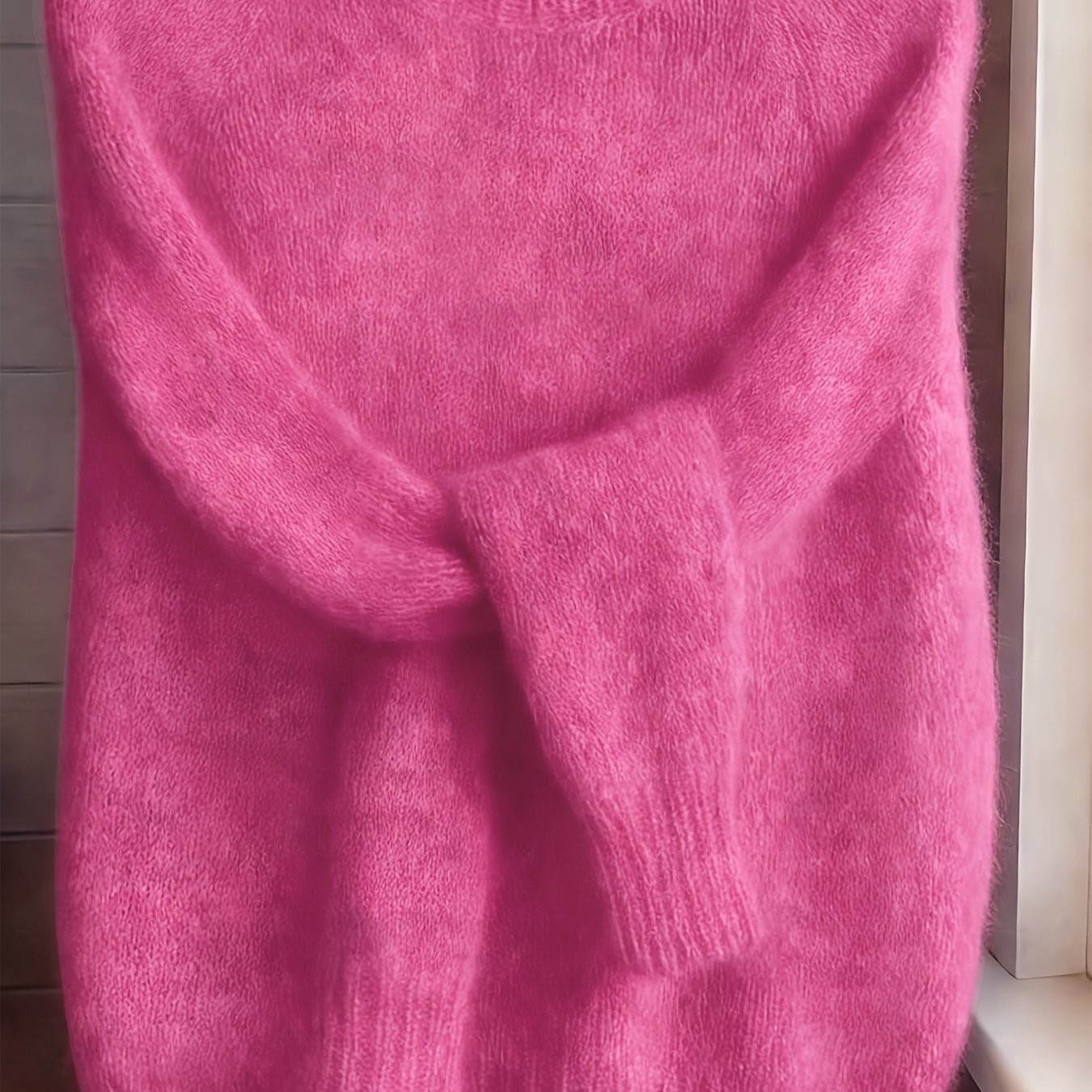 TEMU Elegancki damski sweter w stylu francuskim z okrągłym dekoltem, idealny na wiosnę i jesień