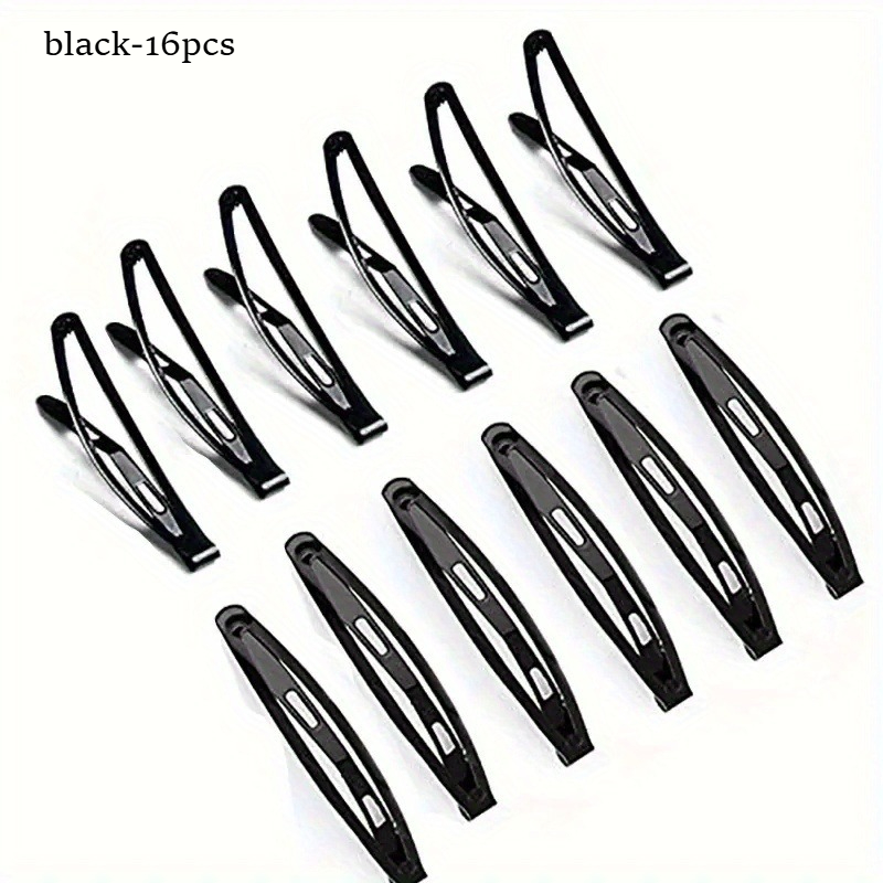 TEMU Czarna Metalowa Wsuwka do Włosów - Stylowy Prostokątny Dodatek do Włosów, z Gładką Krawędzią i Szpiczastym Wierzchołem, Zaprojektowany, aby