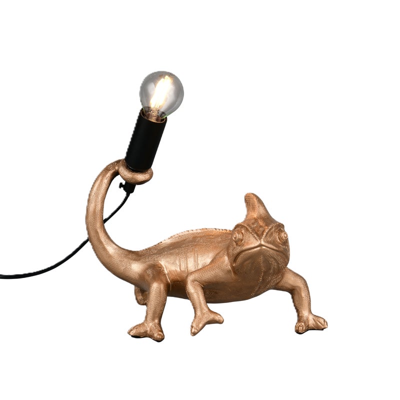 Lampa stołowa dekoracyjna Crawly E14 złota kameleon Trio Lighting Inter