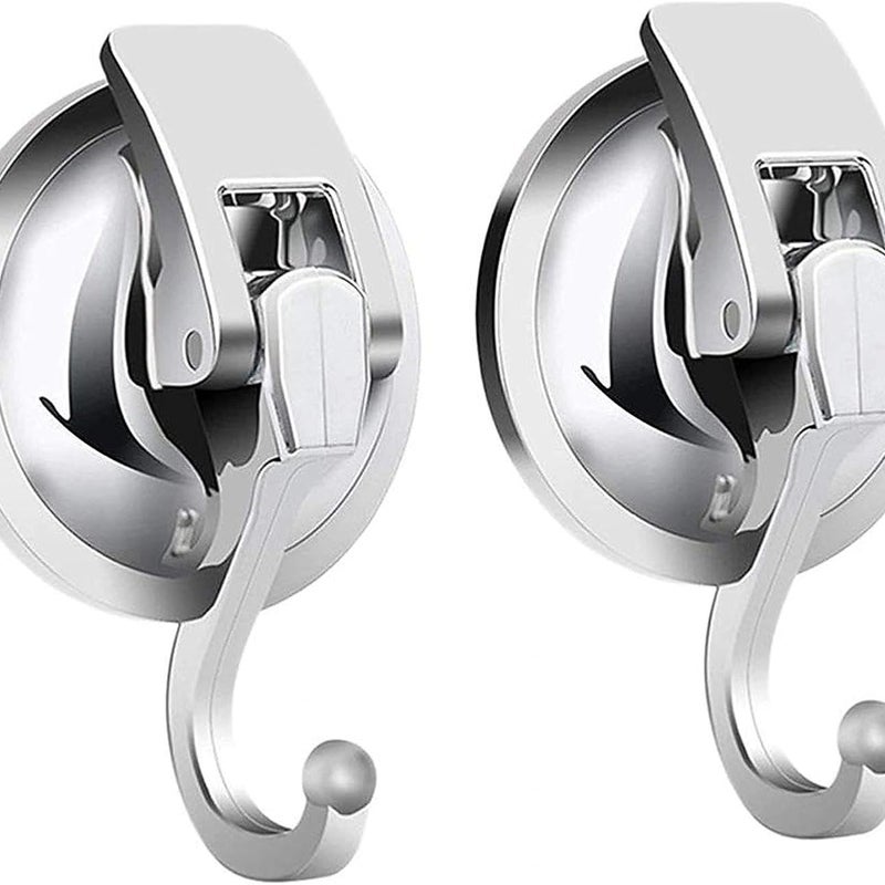 Zestaw 2 mocnych haczyków z przyssawkami bez plastikowych otworów, do wieszania ręczników w kuchni, łazience, pod prysznicem lub na drzwiach tarasowy