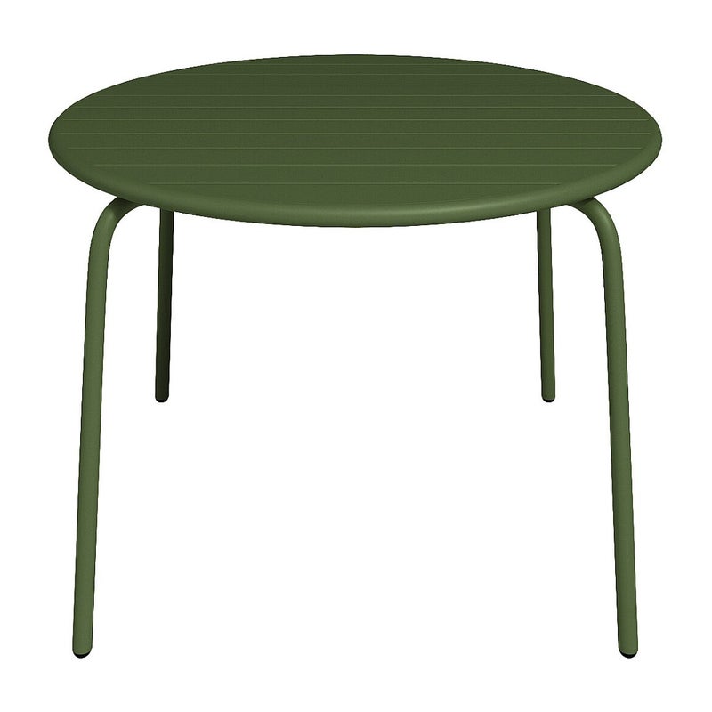 Okrągły metalowy stół ogrodowy śr.110cm - Khaki - MIRMANDE