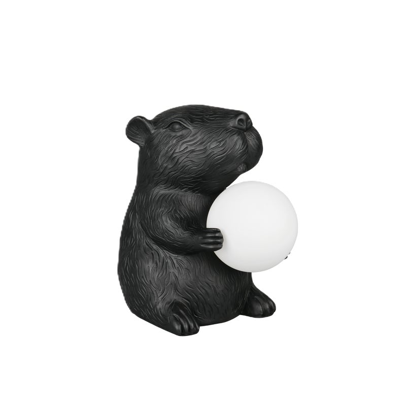 Lampa stołowa dekoracyjna Capi G9 czarna kapibara Trio Lighting Inter